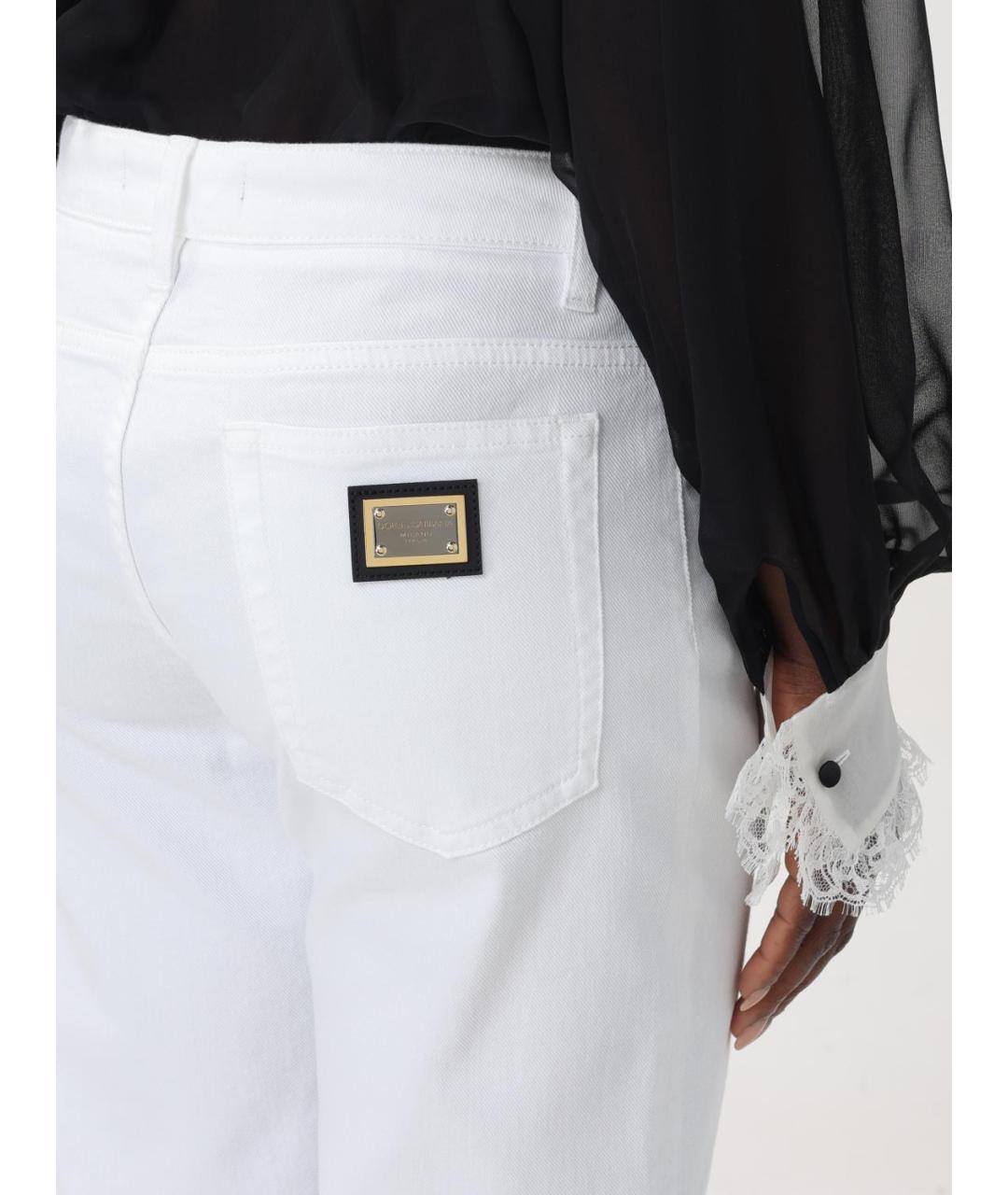 DOLCE&GABBANA Белые хлопковые прямые джинсы, фото 6