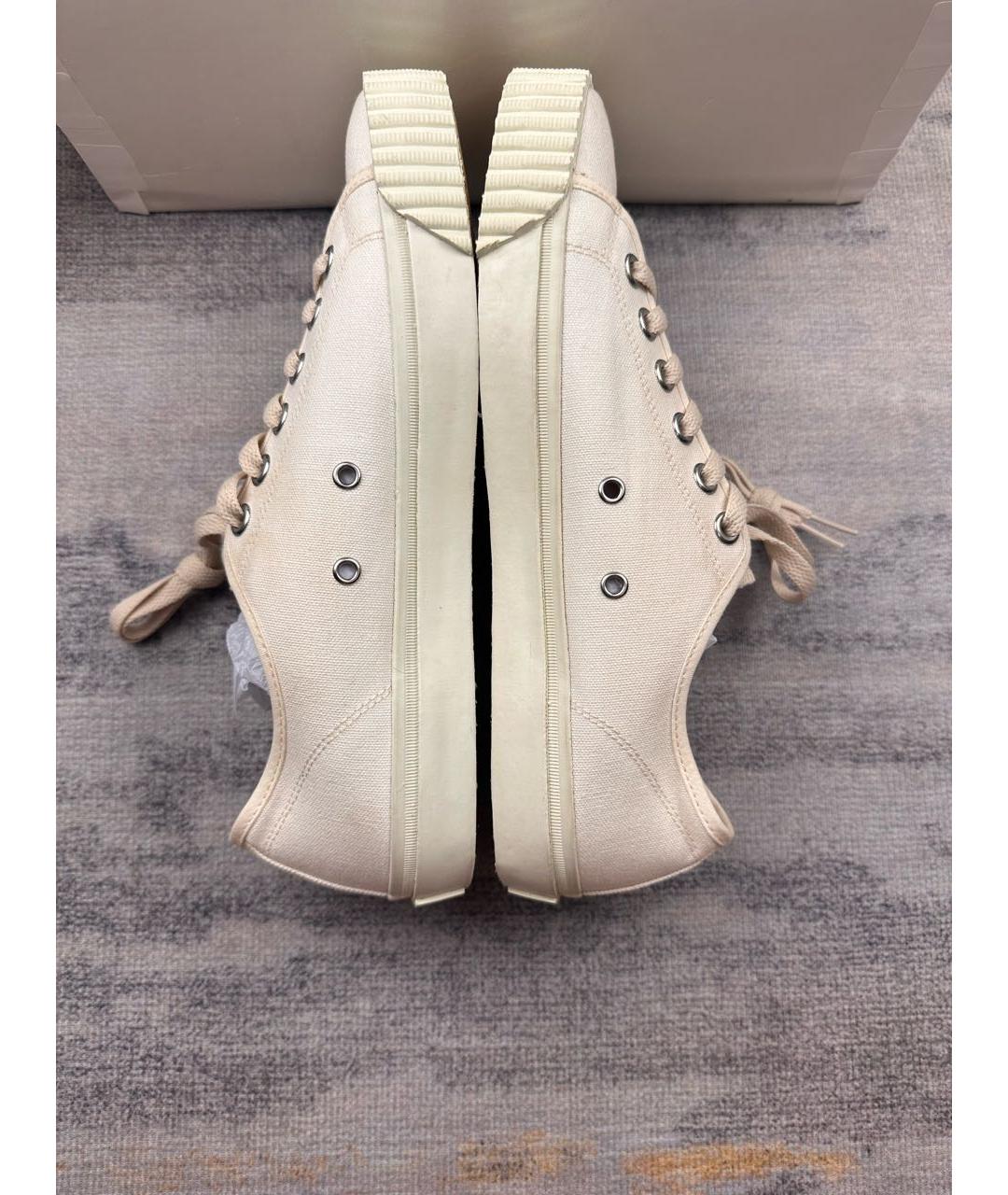 MAISON MARGIELA Бежевые текстильные низкие кроссовки / кеды, фото 6