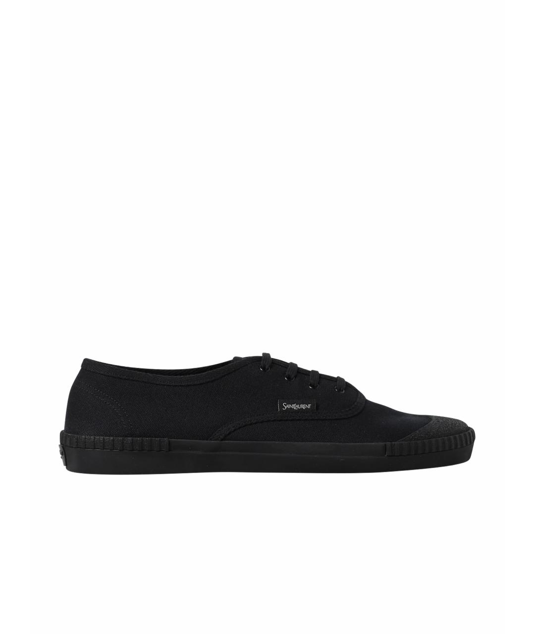 SAINT LAURENT Черные текстильные низкие кроссовки / кеды, фото 1