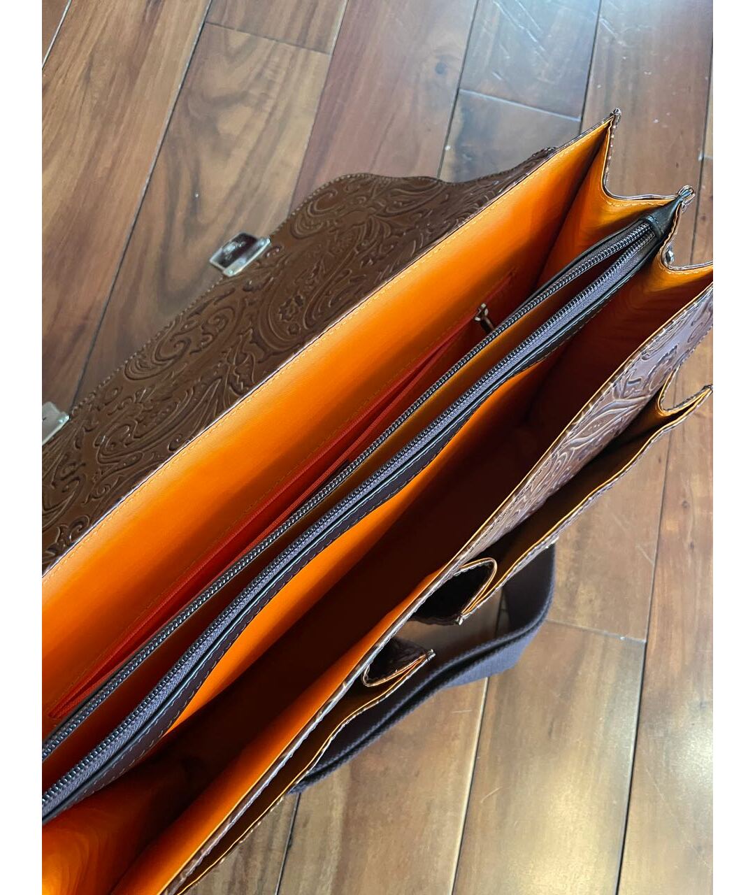 ETRO Коричневый кожаный портфель, фото 4