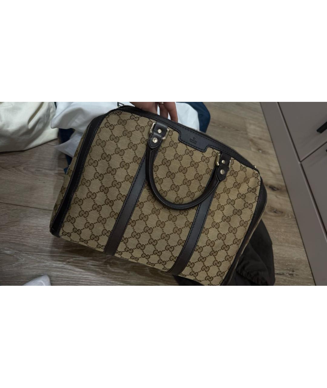 GUCCI Коричневая кожаная сумка с короткими ручками, фото 2