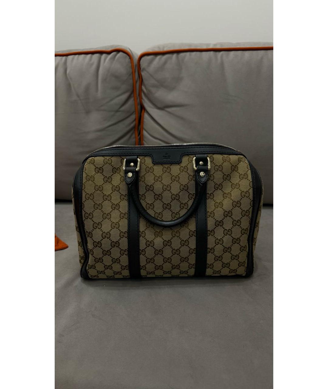 GUCCI Коричневая кожаная сумка с короткими ручками, фото 8