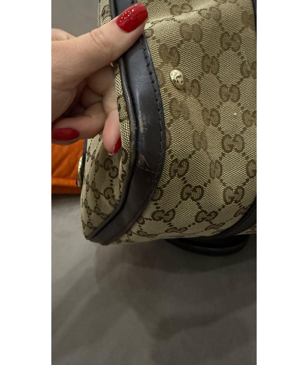 GUCCI Коричневая кожаная сумка с короткими ручками, фото 7