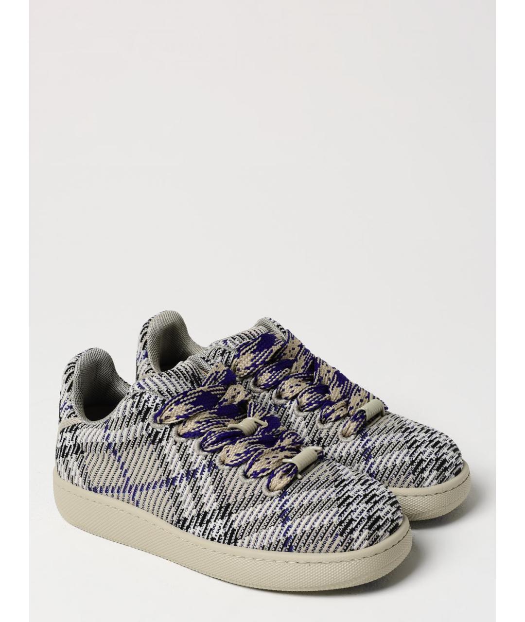 BURBERRY Мульти текстильные низкие кроссовки / кеды, фото 2