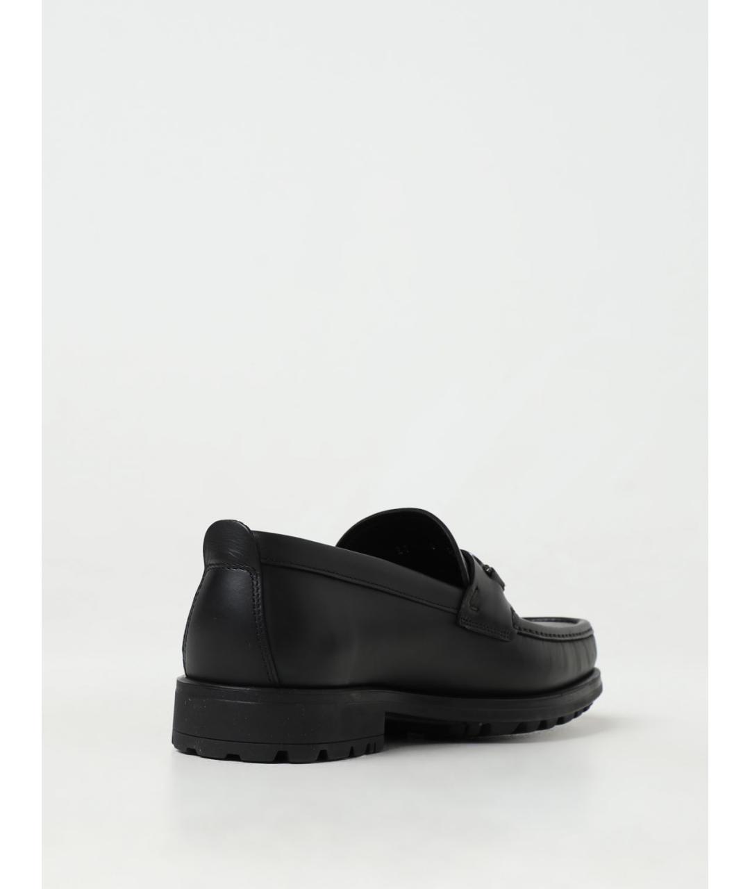 FERRAGAMO Черные кожаные лоферы, фото 3