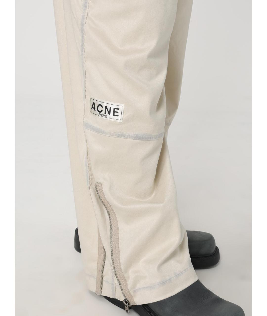 ACNE STUDIOS Бежевые синтетические повседневные брюки, фото 6
