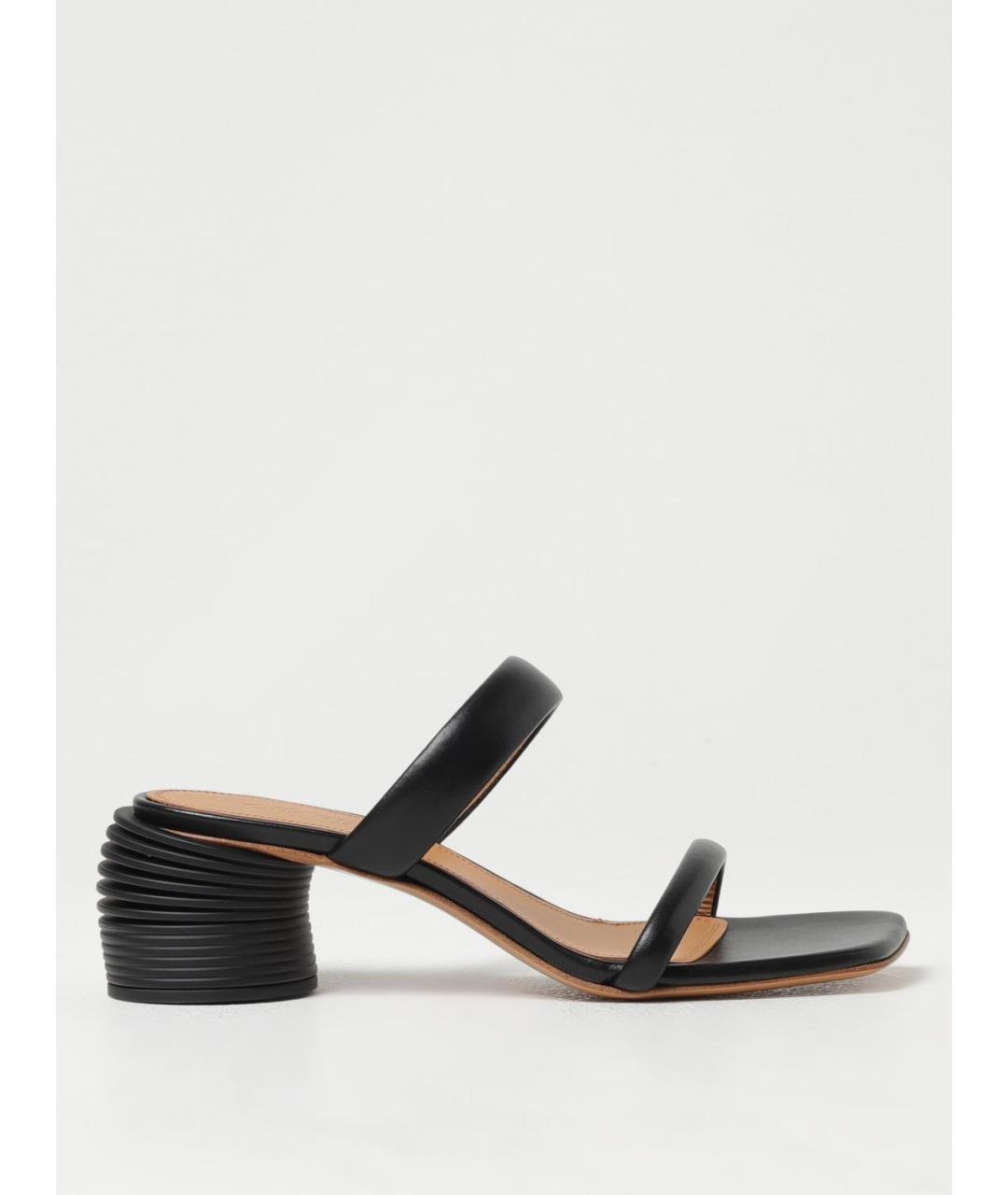 OFF-WHITE Черные кожаные мюли, фото 5