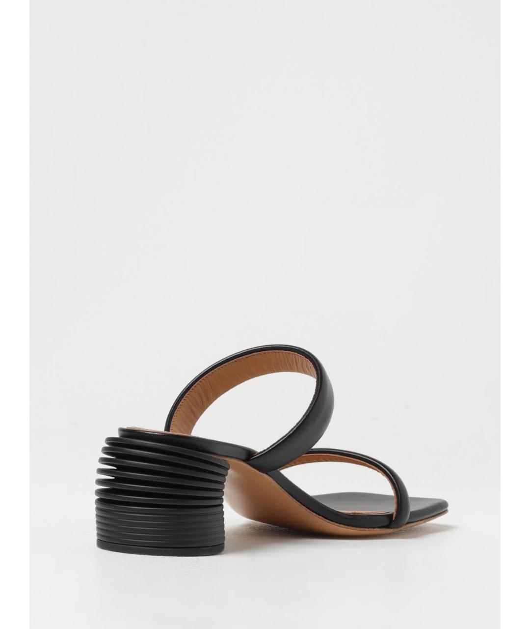 OFF-WHITE Черные кожаные мюли, фото 3