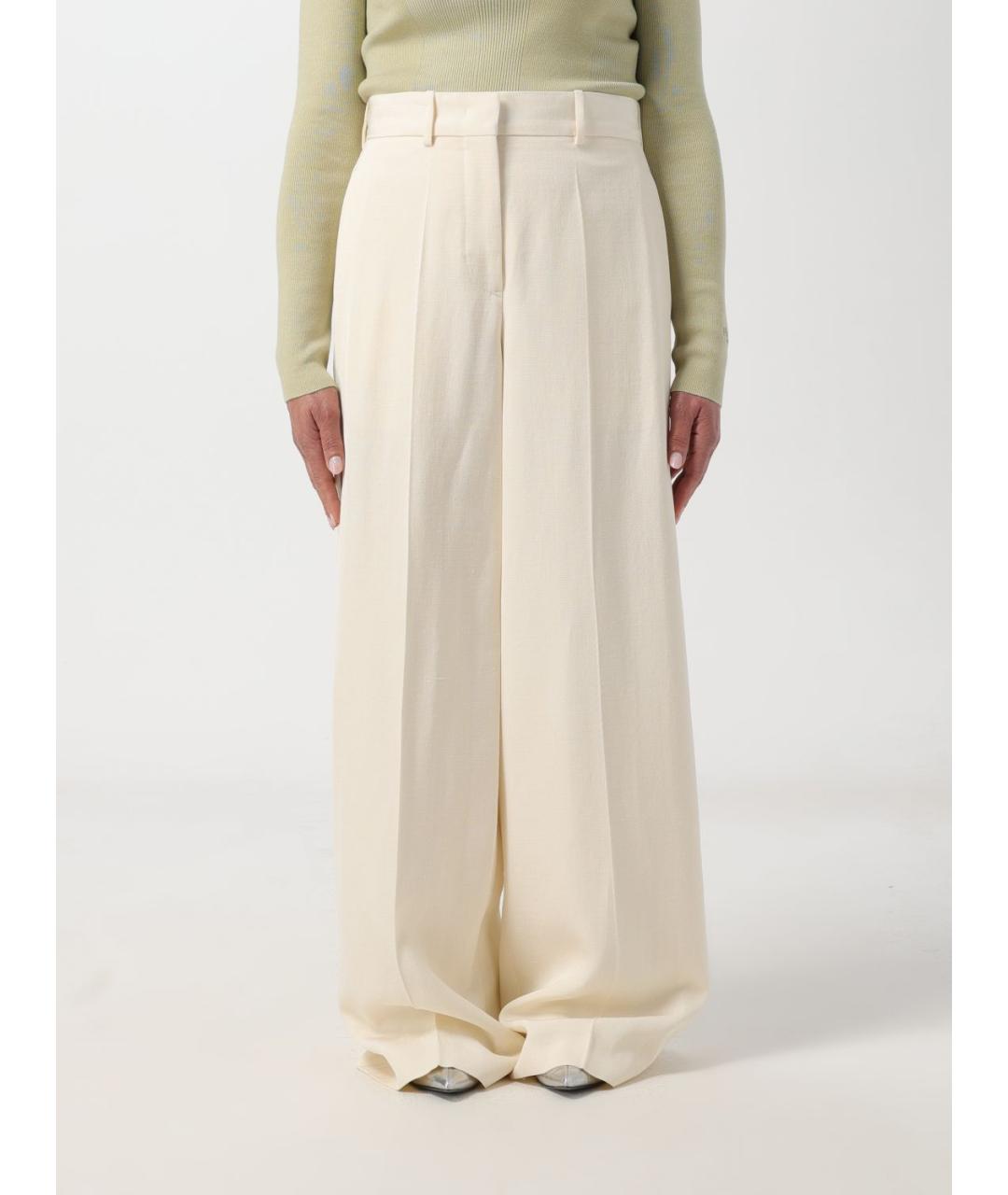 JIL SANDER Белые вискозные брюки широкие, фото 2