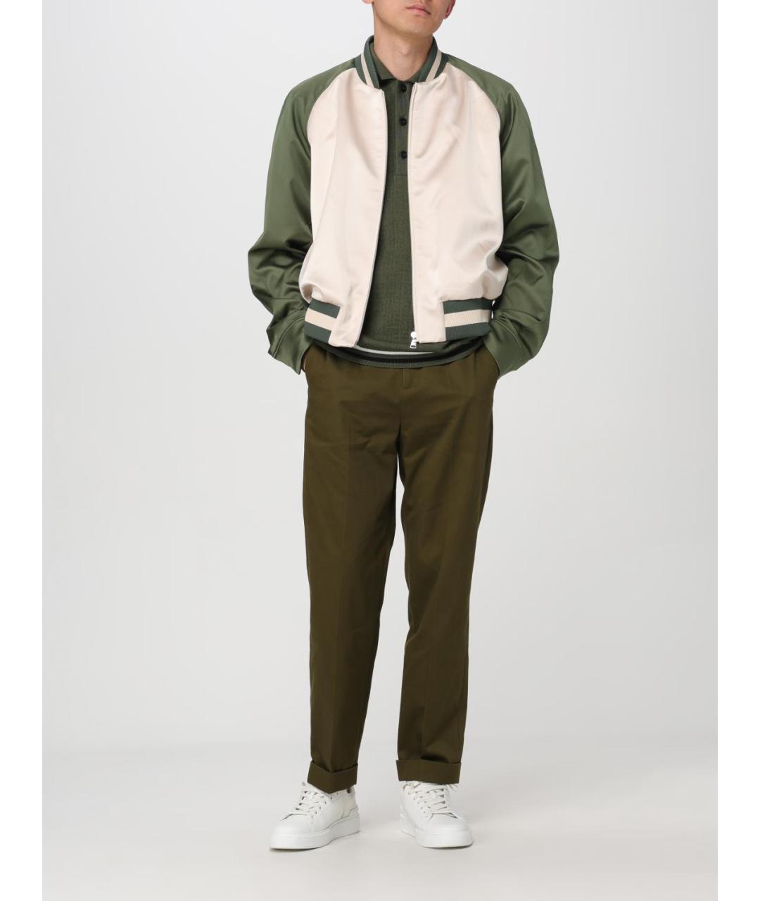 BALMAIN Хаки хлопковые повседневные брюки, фото 3