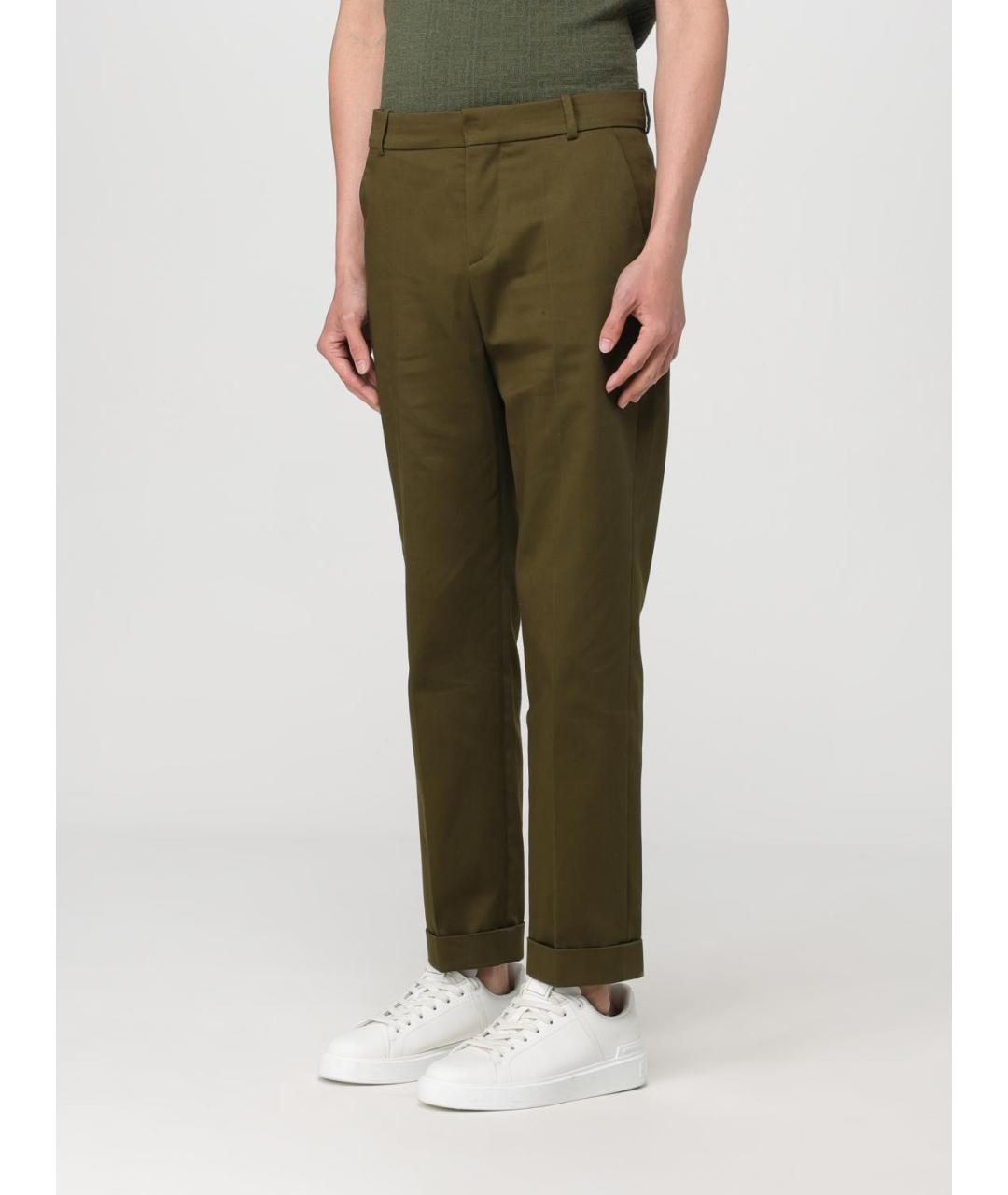 BALMAIN Хаки хлопковые повседневные брюки, фото 5