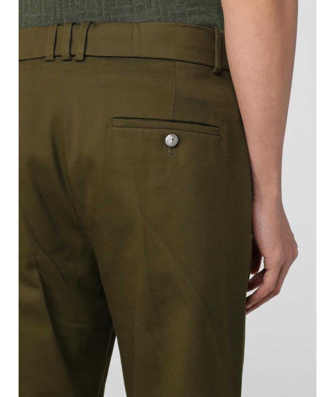 BALMAIN Хаки хлопковые повседневные брюки, фото 6