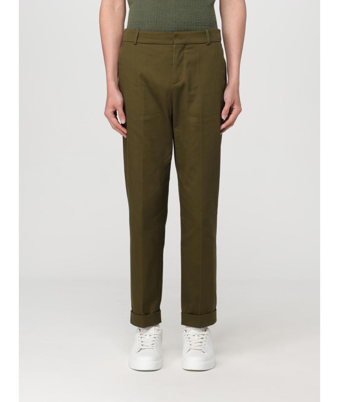 BALMAIN Хаки хлопковые повседневные брюки, фото 2