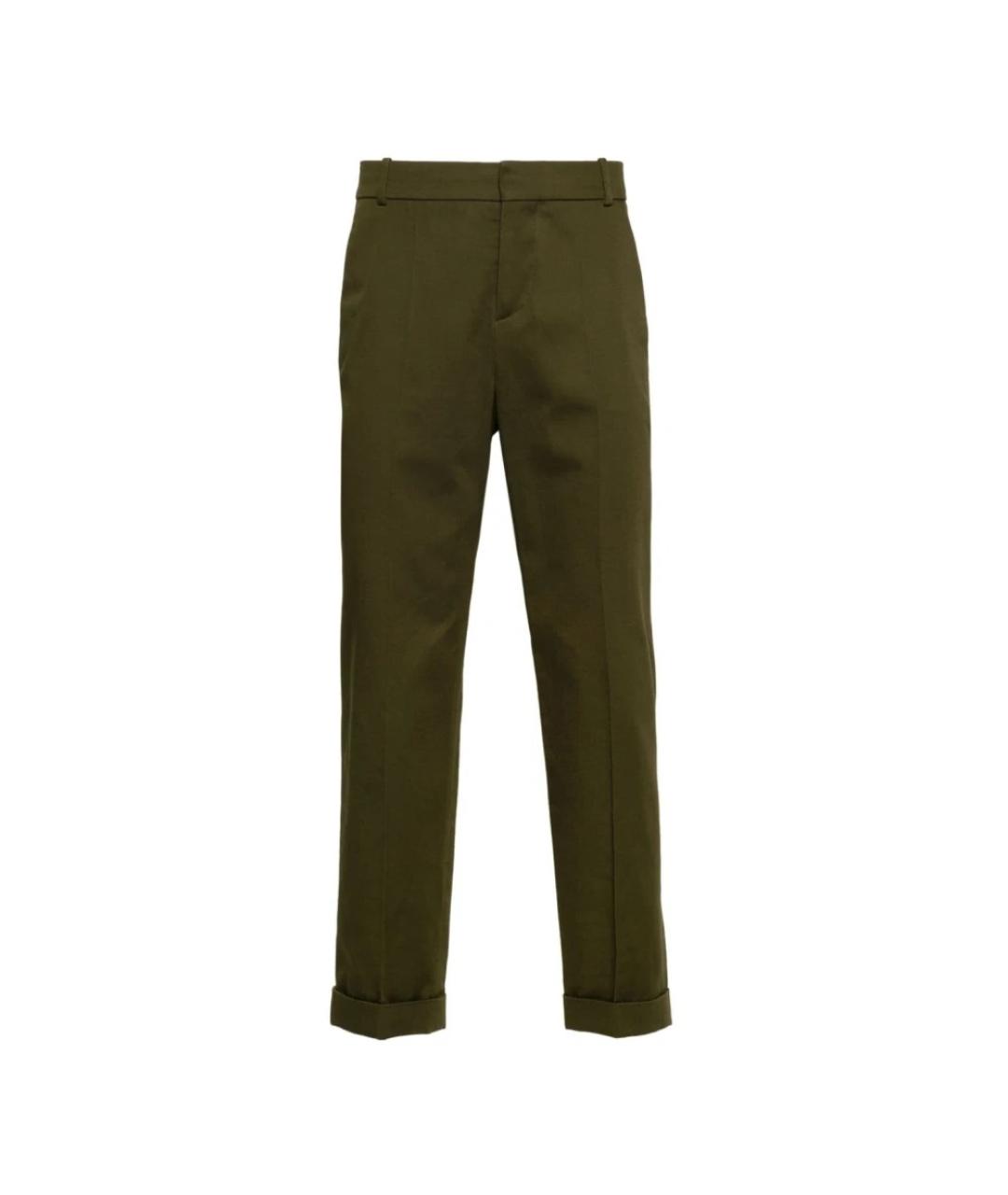 BALMAIN Хаки хлопковые повседневные брюки, фото 1