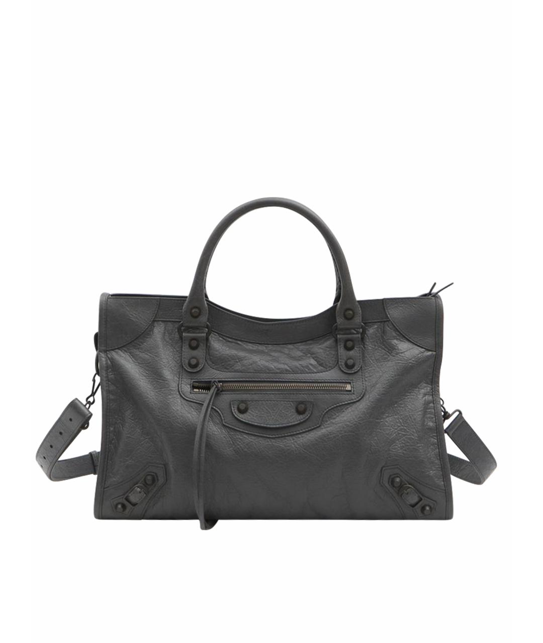 BALENCIAGA Серая кожаная сумка тоут, фото 1
