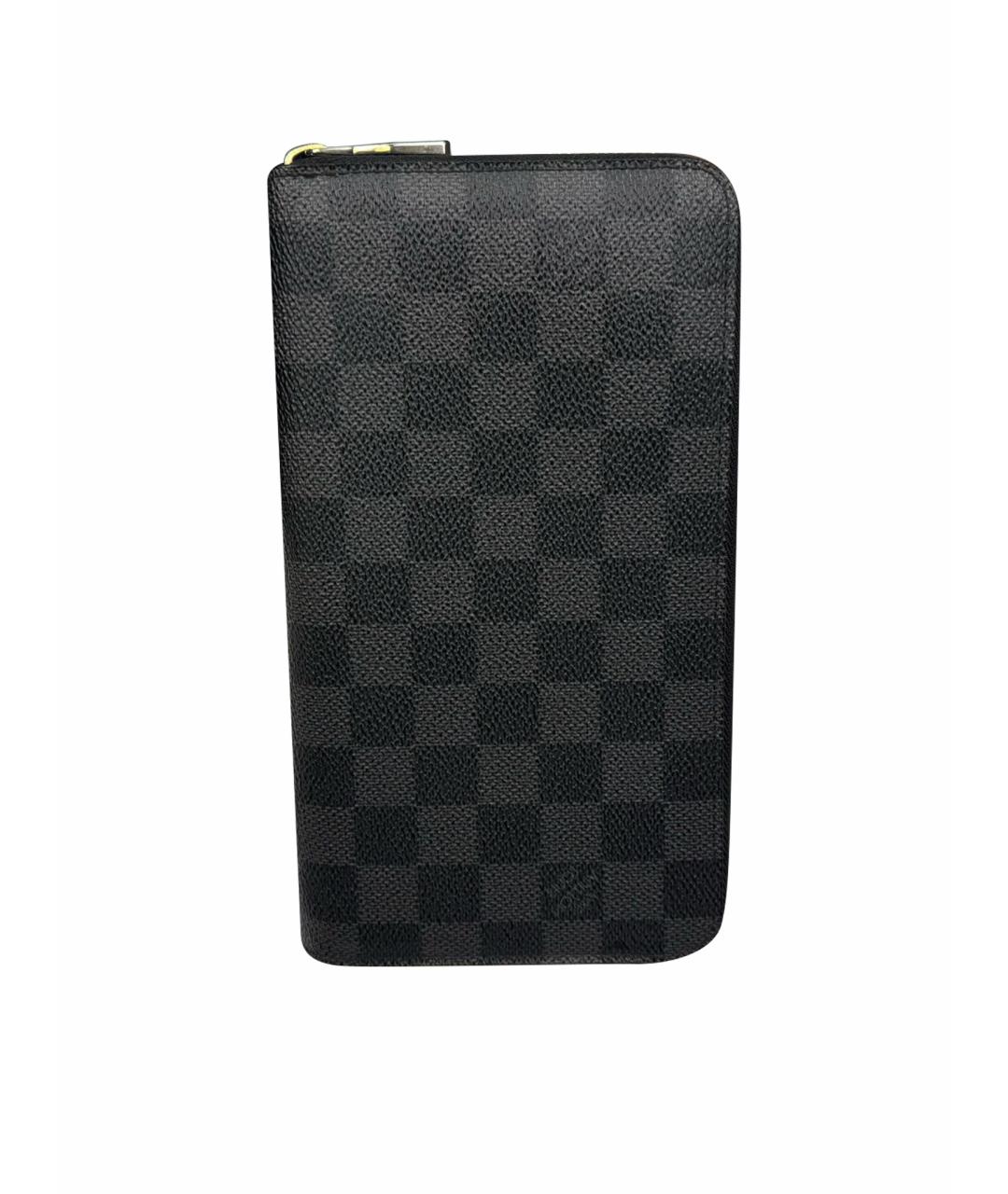 LOUIS VUITTON Антрацитовый кожаный кошелек, фото 1