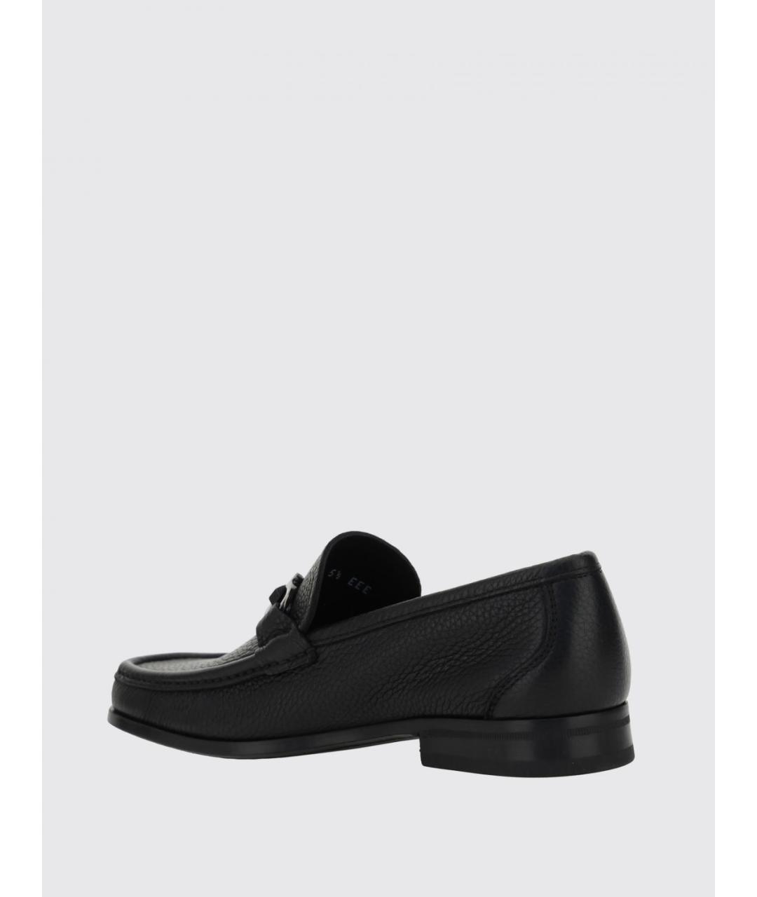 FERRAGAMO Черные кожаные лоферы, фото 3