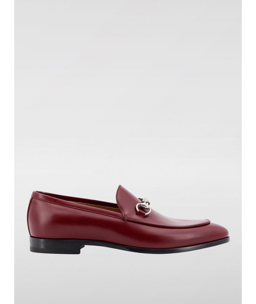 GUCCI Бордовые кожаные лоферы, фото 4