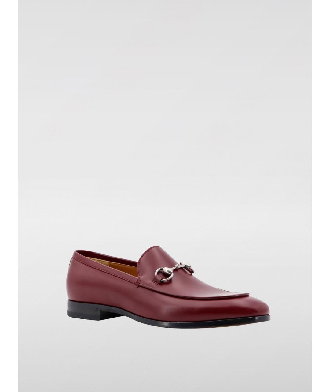 GUCCI Бордовые кожаные лоферы, фото 2