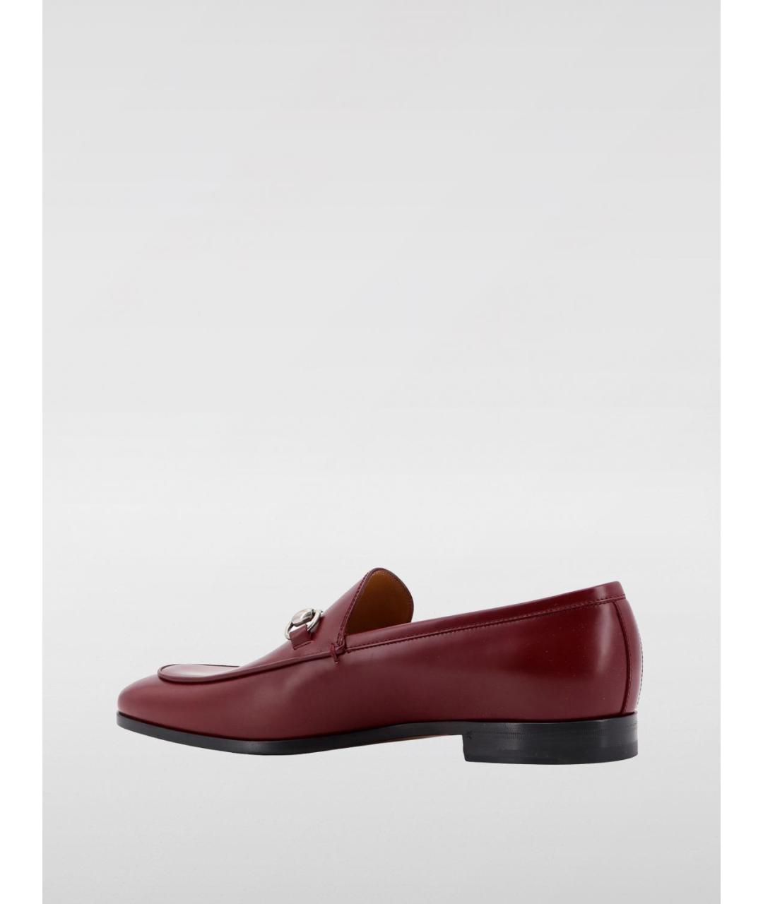 GUCCI Бордовые кожаные лоферы, фото 3