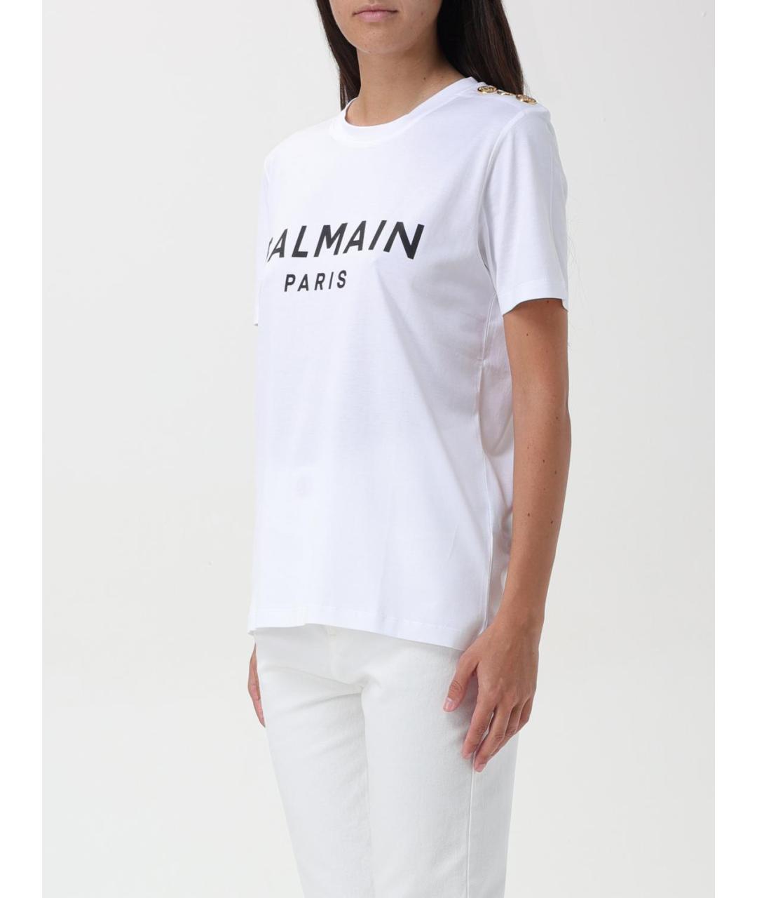 BALMAIN Белая хлопковая футболка, фото 5