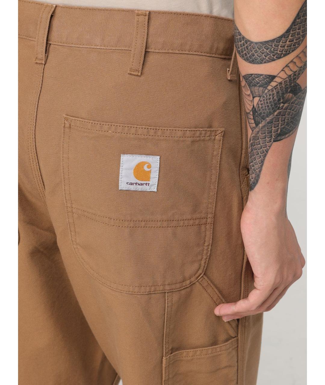 CARHARTT WIP Коричневые хлопковые повседневные брюки, фото 5