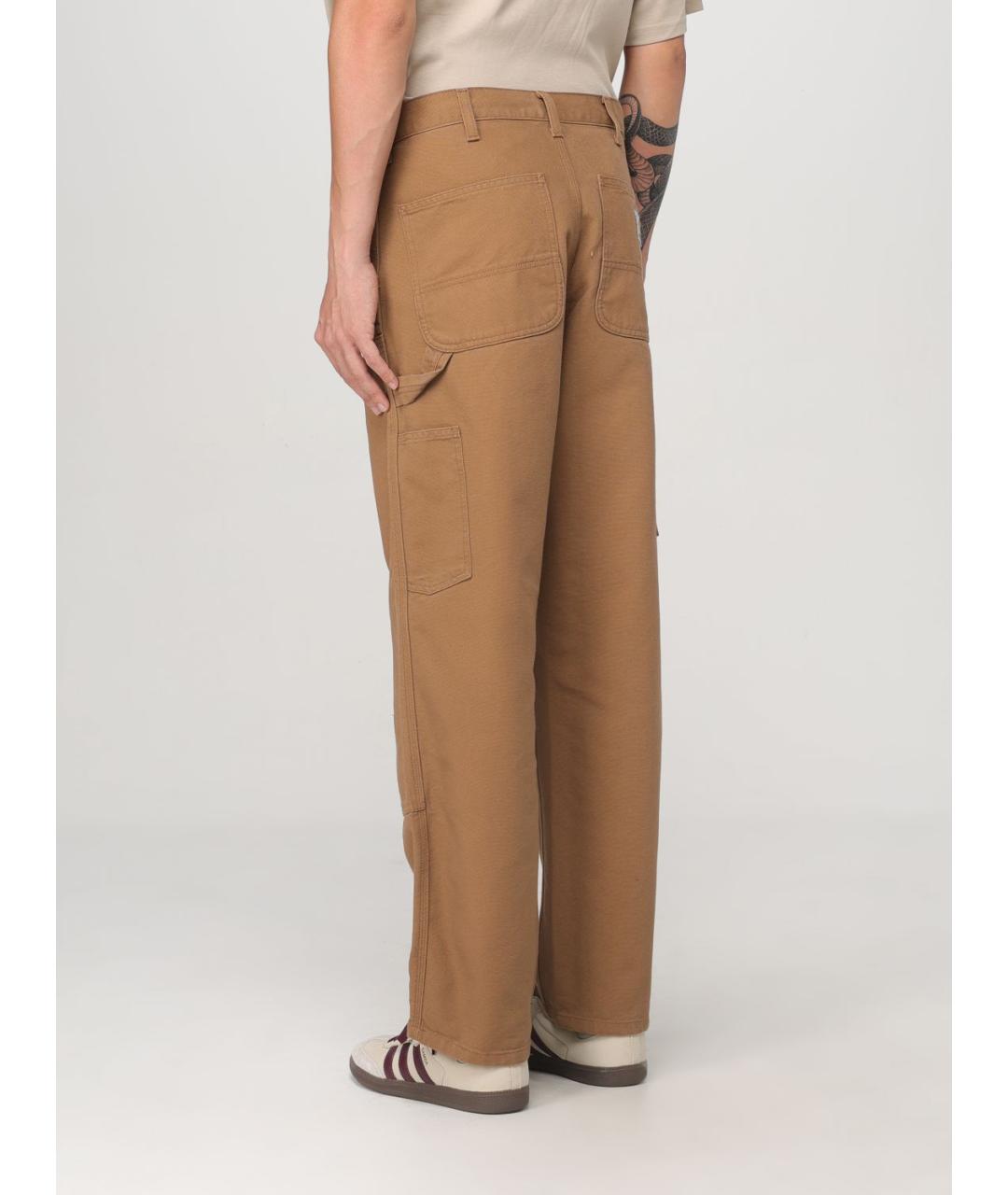 CARHARTT WIP Коричневые хлопковые повседневные брюки, фото 4