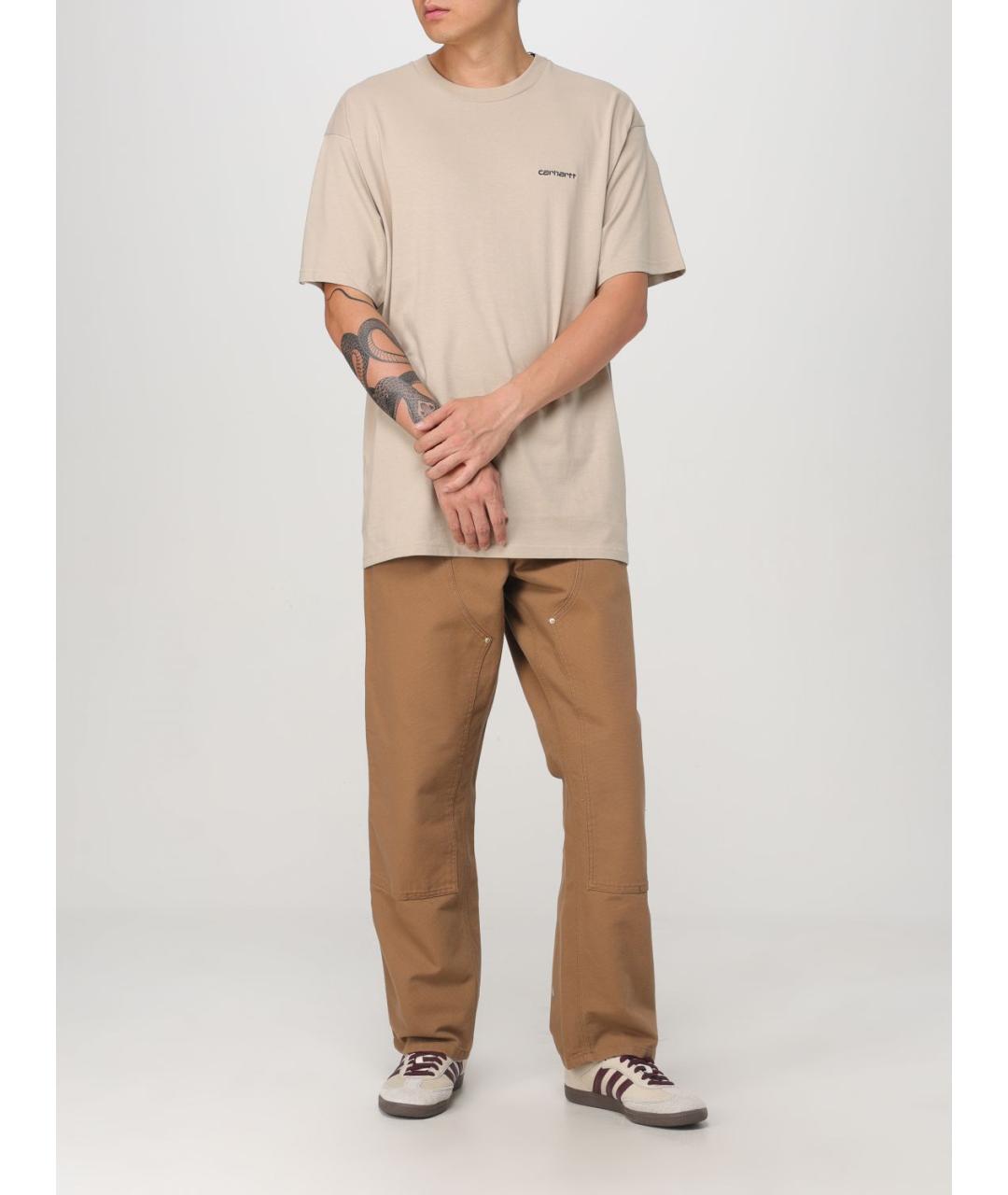 CARHARTT WIP Коричневые хлопковые повседневные брюки, фото 3