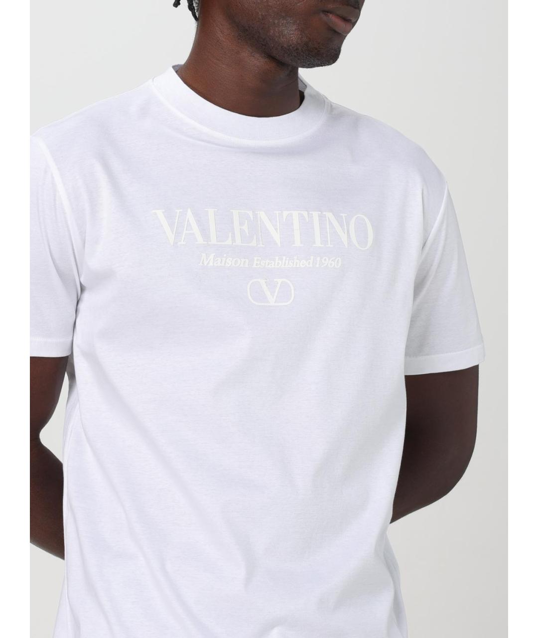 VALENTINO Белая хлопковая футболка, фото 6