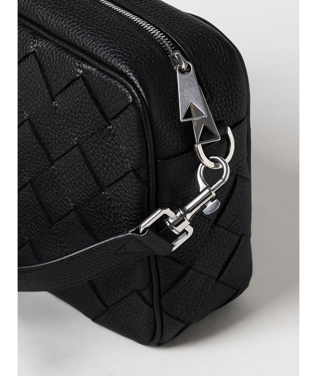 BOTTEGA VENETA Черная кожаная сумка на плечо, фото 4
