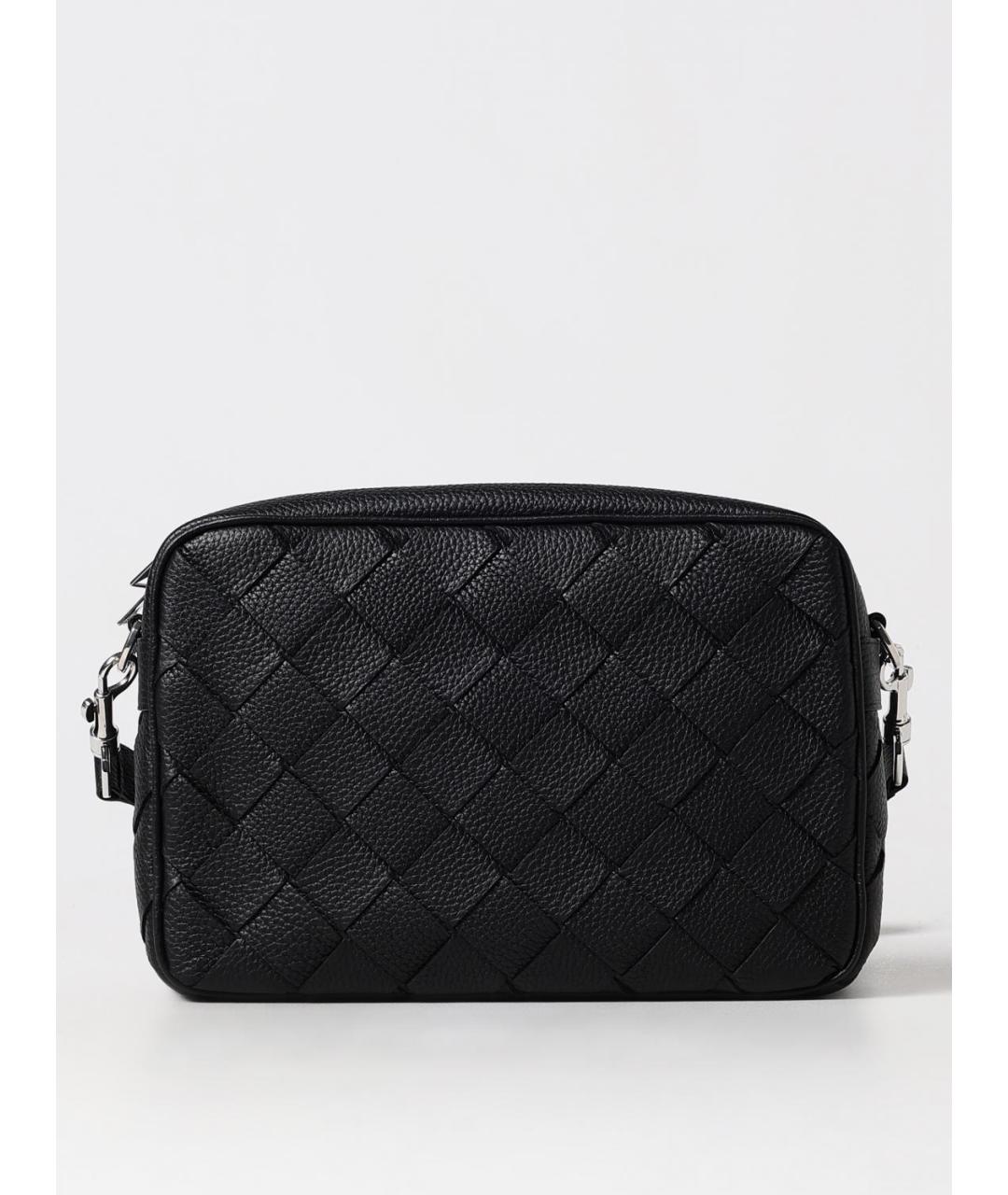 BOTTEGA VENETA Черная кожаная сумка на плечо, фото 6