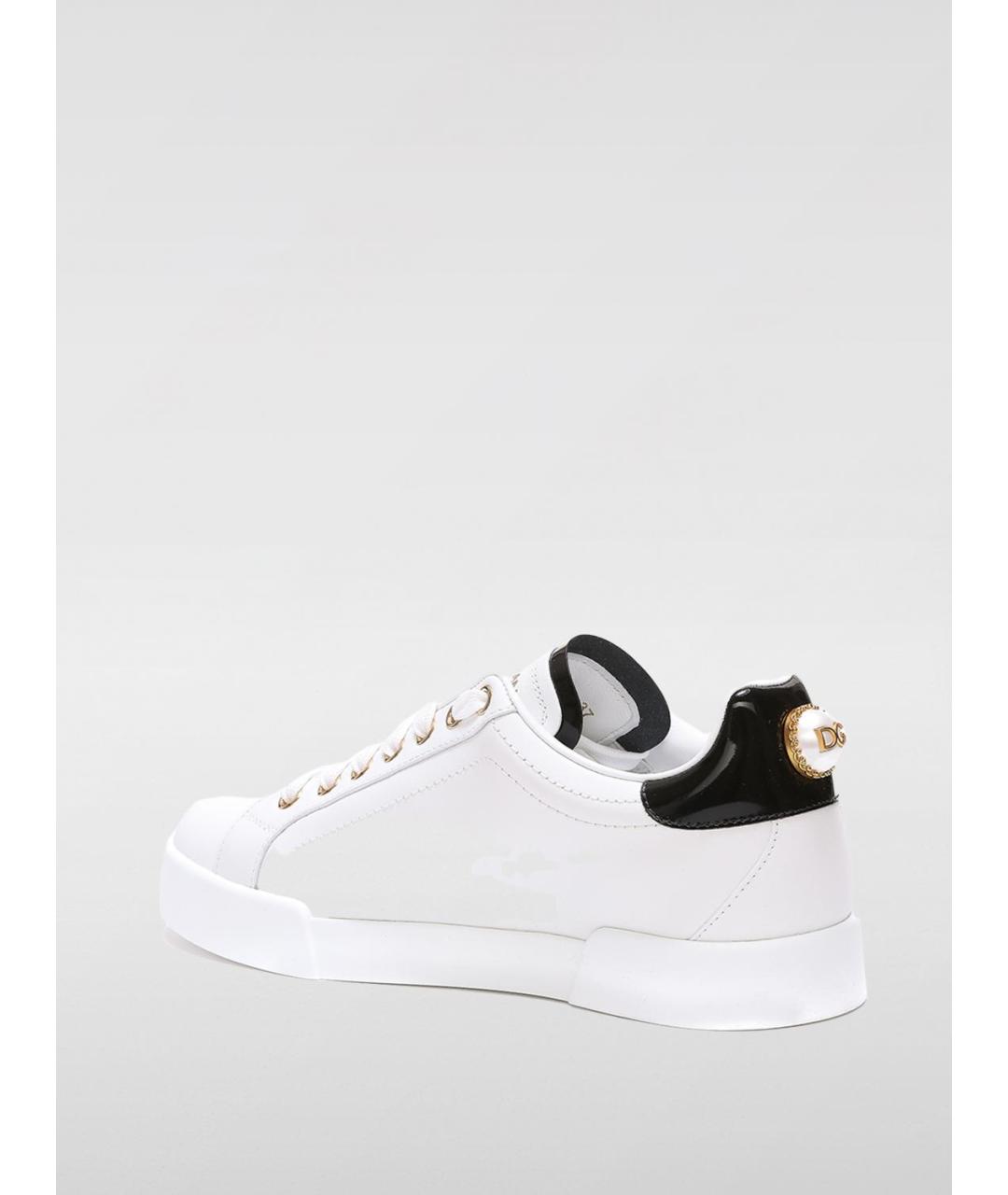 DOLCE&GABBANA Белые кожаные кеды, фото 3