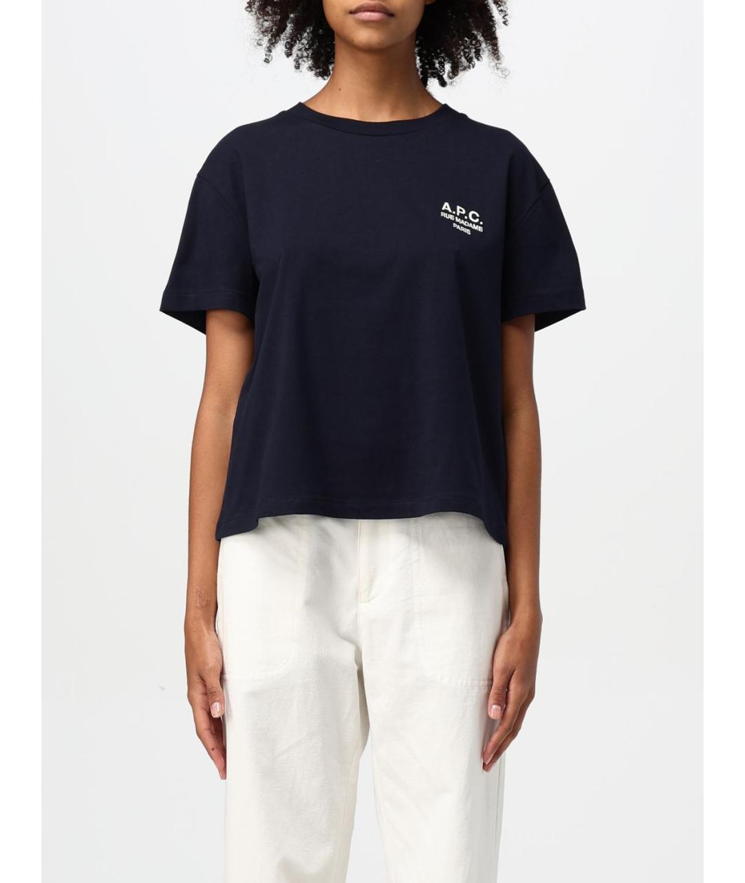 A.P.C. Синяя хлопковая футболка, фото 2