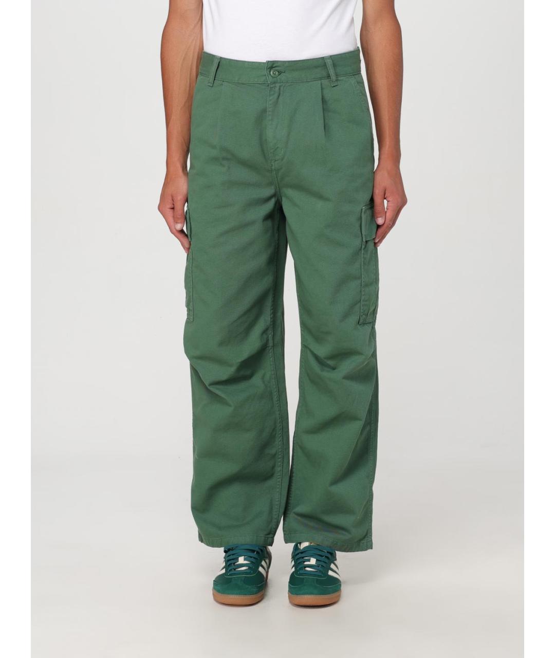 CARHARTT WIP Зеленые хлопковые повседневные брюки, фото 2