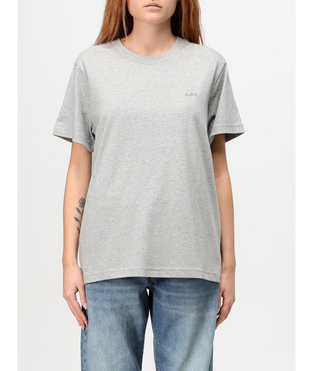 A.P.C. Серая хлопковая футболка, фото 4