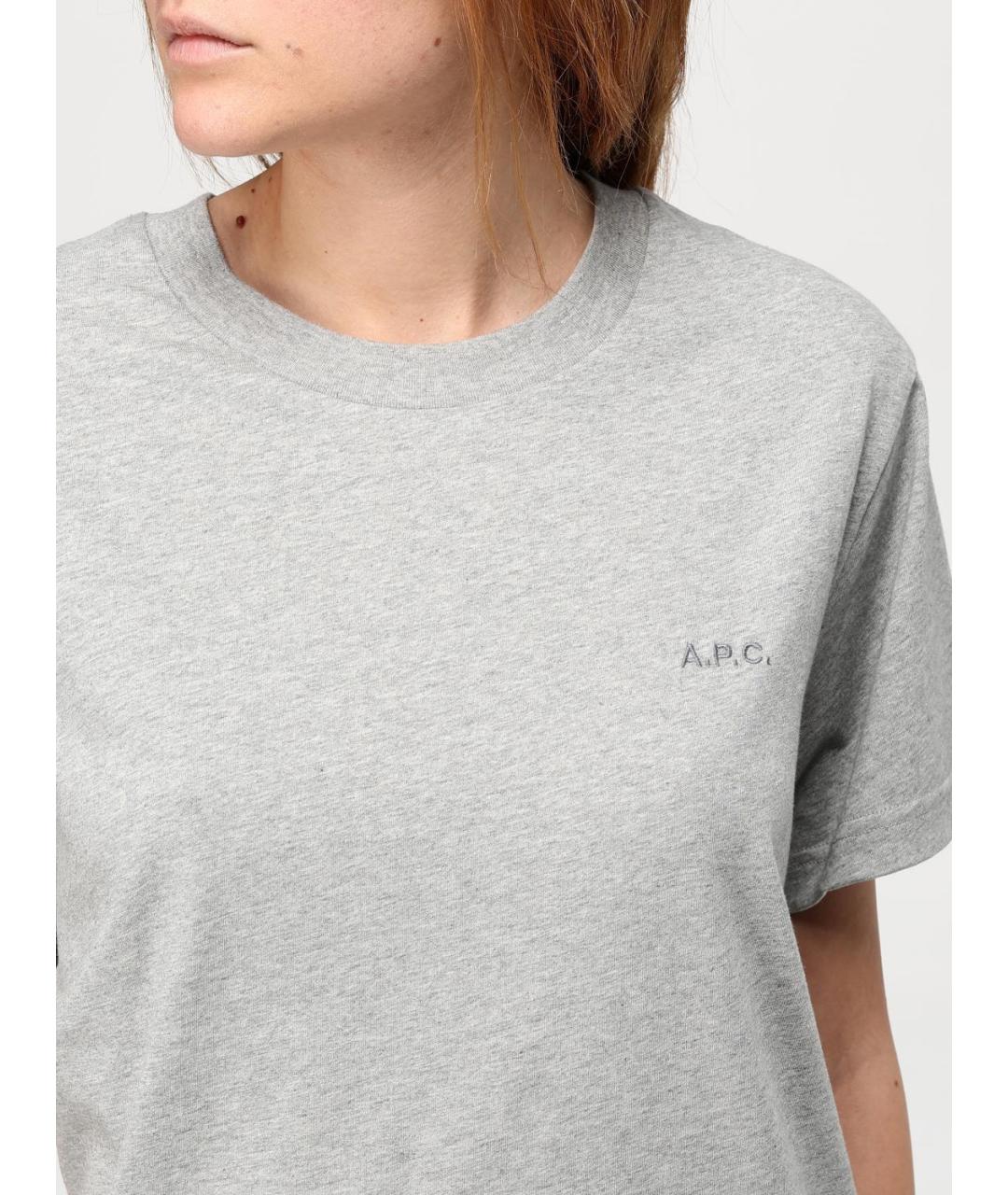 A.P.C. Серая хлопковая футболка, фото 3
