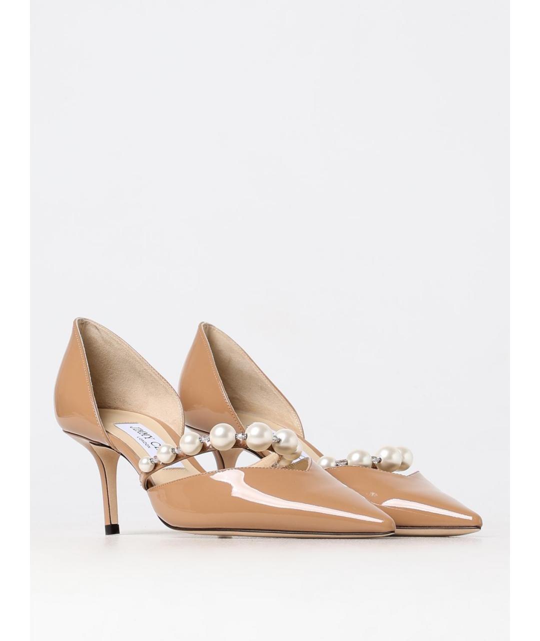JIMMY CHOO Бежевые туфли из лакированной кожи, фото 2
