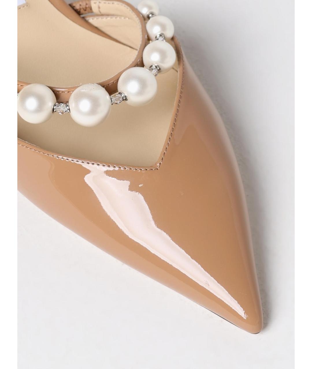 JIMMY CHOO Бежевые туфли из лакированной кожи, фото 4