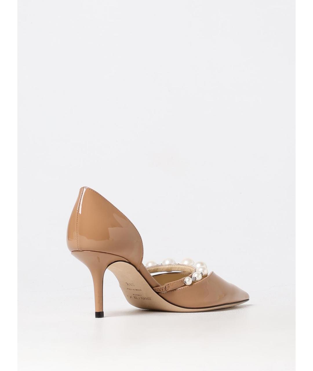 JIMMY CHOO Бежевые туфли из лакированной кожи, фото 3