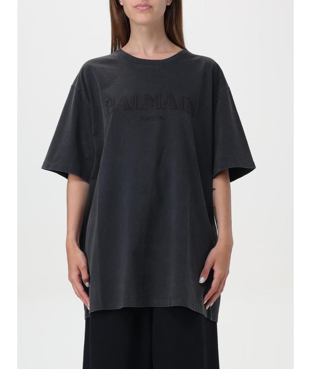 BALMAIN Серая футболка, фото 2