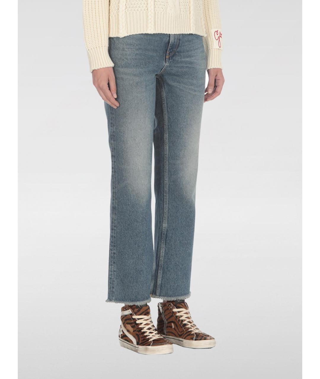 GOLDEN GOOSE DELUXE BRAND Синие прямые джинсы, фото 2