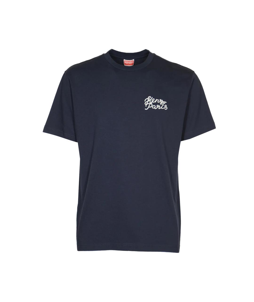 KENZO Синяя хлопковая футболка, фото 1