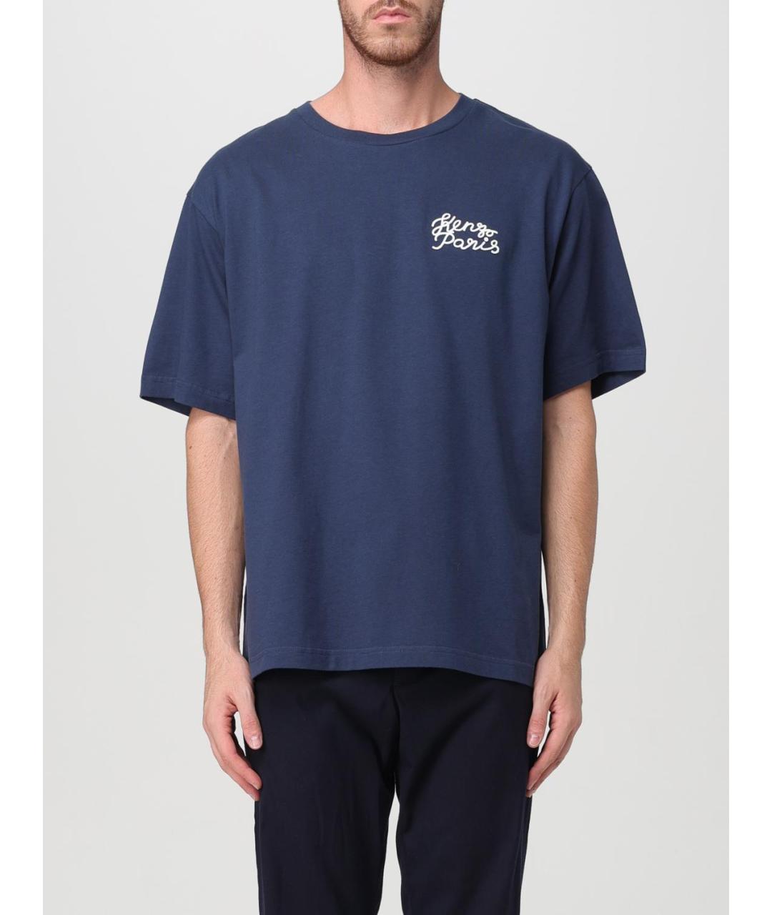 KENZO Синяя хлопковая футболка, фото 2