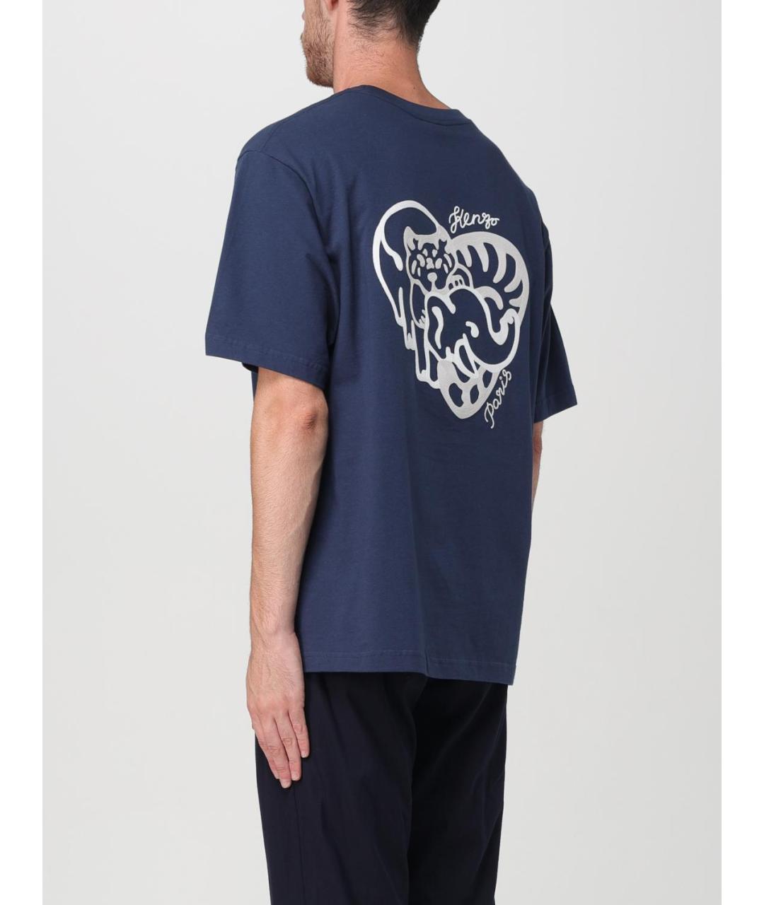 KENZO Синяя хлопковая футболка, фото 3