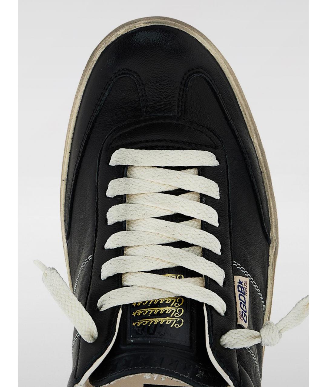 GOLDEN GOOSE DELUXE BRAND Черные кожаные низкие кроссовки / кеды, фото 4