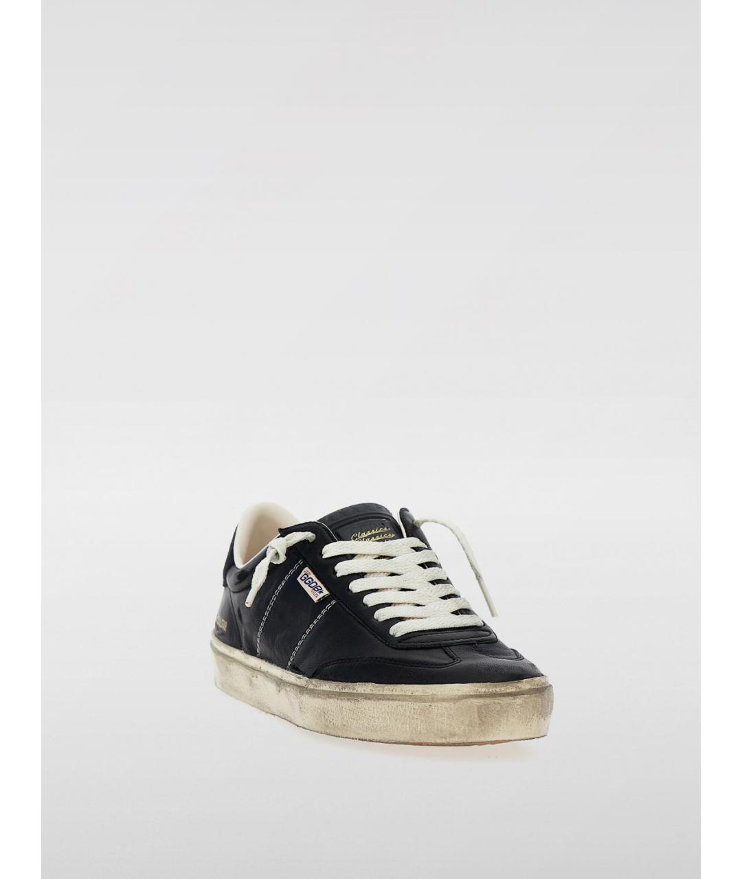 GOLDEN GOOSE DELUXE BRAND Черные кожаные низкие кроссовки / кеды, фото 2