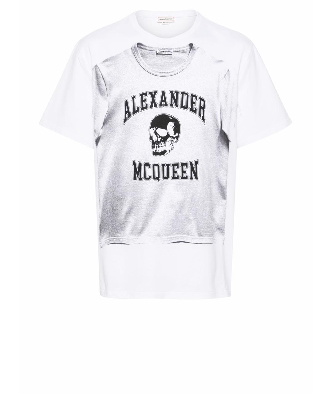ALEXANDER MCQUEEN Белая хлопковая футболка, фото 1