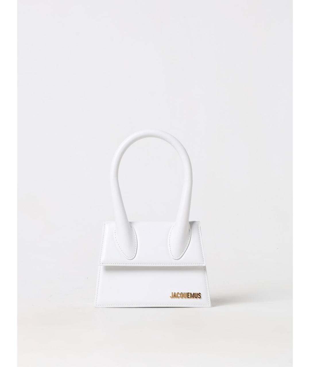 JACQUEMUS Белая кожаная сумка с короткими ручками, фото 6