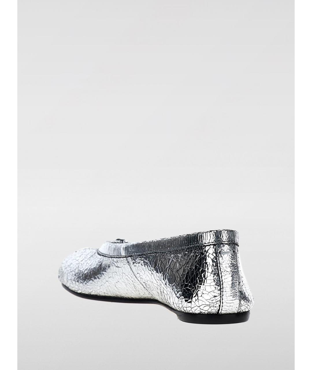 MAISON MARGIELA Серебряные кожаные балетки, фото 3