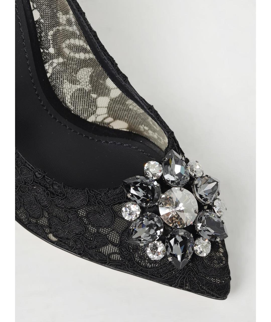 DOLCE&GABBANA Черные текстильные туфли, фото 4
